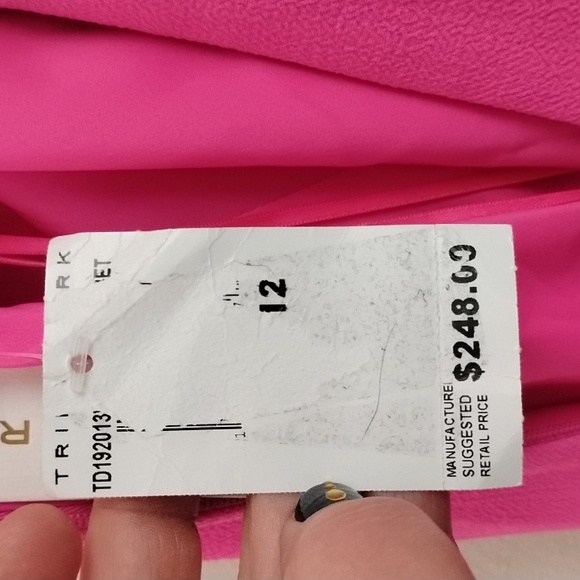 *NWT* Trina Turk Luxe Bright Pink Sleeveless High Neck Statement Midi Dress - Picture 10 of 16